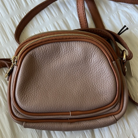 VALENTINA Crossbody handbag color pink/brown strap and trimming *New - Picture 6 of 7